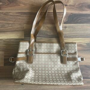 Stylish Beige handbag Bag with Brown Straps
